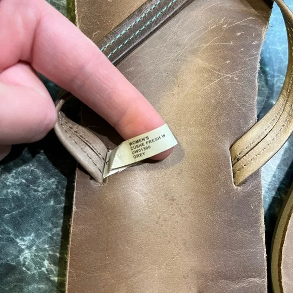 Cushe Tan Sandals with Blue Stitching - Picture 3 of 4
